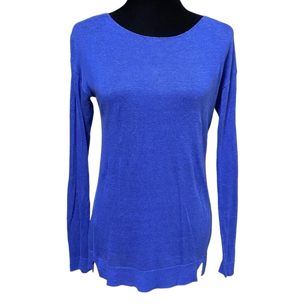 Lilly Pulitzer Royal Blue Linen Boat Neck Sweater Lightweight XS